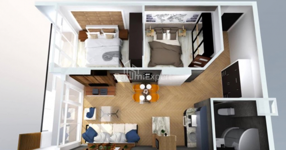 Daire 57.2 m² Daire - Lech ve Maria Kachinsky, Batumi, Gürcistan