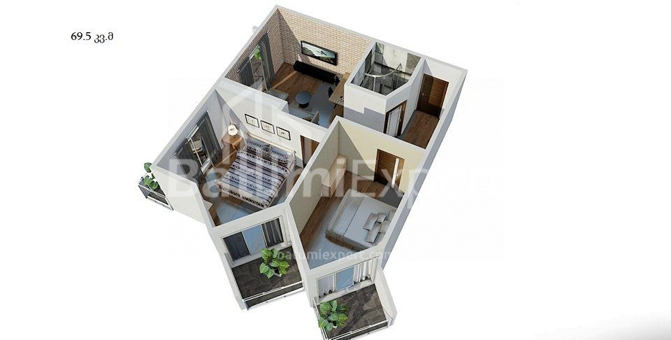 Daire 69 m² Daire - Yurievskaya, Batumi, Gürcistan