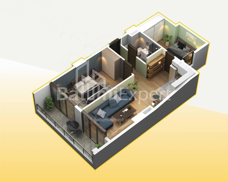 Emlak inşaat halinde 75.4 m² Daire - Haydara Abashidze, Batumi, Gürcistan