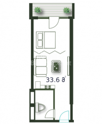 Daire 33.6 m² Daire - Şerif Khimshiashvili, Batumi, Gürcistan