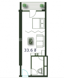 Daire 33.6 m² Daire - Şerif Khimshiashvili, Batumi, Gürcistan