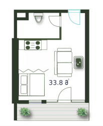 Daire 33.8 m² Daire - Şerif Khimshiashvili, Batumi, Gürcistan
