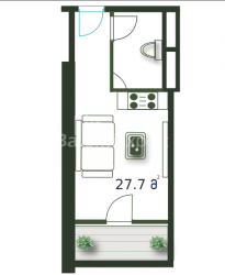 Daire 27.7 m² Daire - Şerif Khimshiashvili, Batumi, Gürcistan