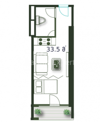 Daire 33.5 m² Daire - Şerif Khimshiashvili, Batumi, Gürcistan