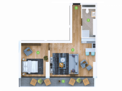 Daire 2-oda 61 m² - Şerif Khimshiashvili, Batumi