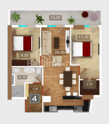 Daire 73.2 m² Daire - 26 Mayıs, Batumi, Gürcistan