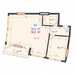Daire 55.8 m² Daire - Lech ve Maria Kachinsky, Batumi, Gürcistan