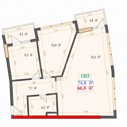 Emlak inşaat halinde 55.8 m² Daire - Lech ve Maria Kachinsky, Batumi, Gürcistan