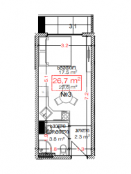 Emlak inşaat halinde 26.7 m² Daire - Lech ve Maria Kachinsky, Batumi, Gürcistan