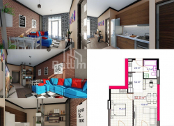 Daire 53 m² Daire - Yurievskaya, Batumi, Gürcistan