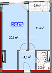 Daire 2-oda 43.4 m² - havaalanı karayolu, Batumi