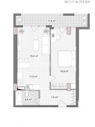 Daire 2-oda 70.5 m² - Vakhtang Gorgasali, Batumi
