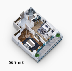 Daire 2-oda 56 m² - Zhiuli Shartava, Batumi
